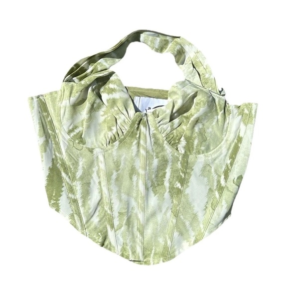 YELLOW THE LABEL CHLOROPHYLL CORSET TOP SAGE Size Small - Picture 6 of 11